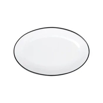 Mikasa Bistro Pinstripe Oval Platter – 9 x 6 Inch - Set of 4