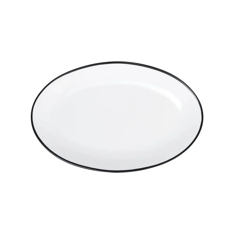 Mikasa Bistro Pinstripe Oval Platter – 9 x 6 Inch - Set of 4