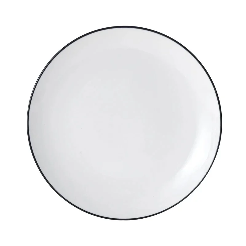 Mikasa Bistro Pinstripe Coupe Plate 9 Inch - Set of 24 pcs