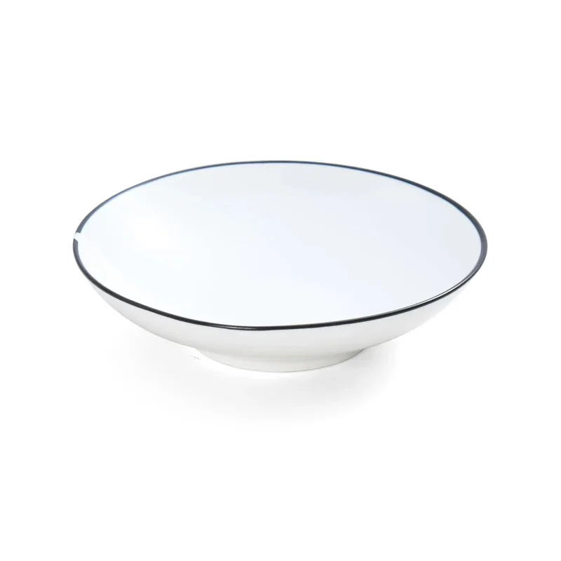 Mikasa 7.5In 13.5oz Deep Plate Bstro Pin Black Porcelain - Set of 12