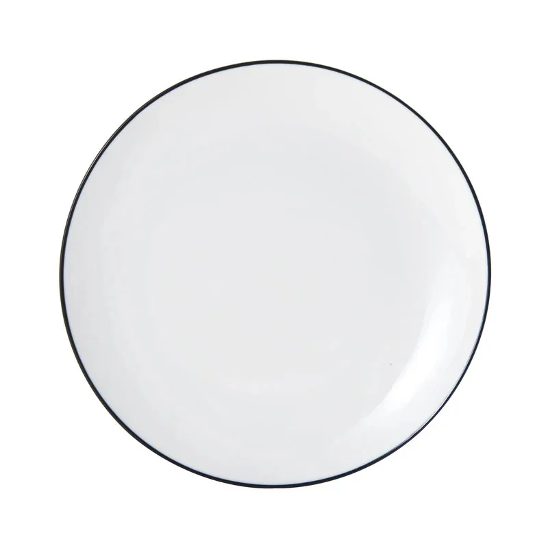 Mikasa Bistro Pinstripe Coupe Plate – 8 Inch - Set of 6