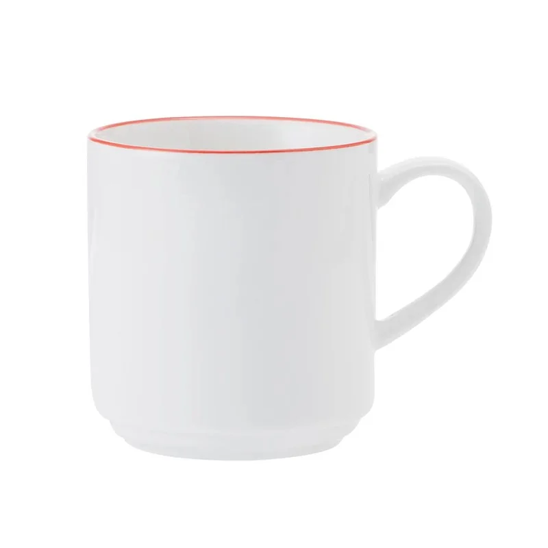 Mikasa 11.8oz Mug Bistro Pin Red Porcelain - Set of 12