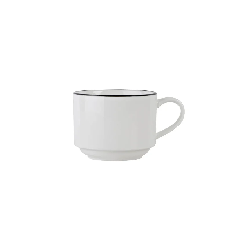 Mikasa 9.1oz Cup Bistro Pin Black Porcelain - Set of 12 Mikasa 9.1oz Cup Bistro Pin Black Porcelain - Set of 12