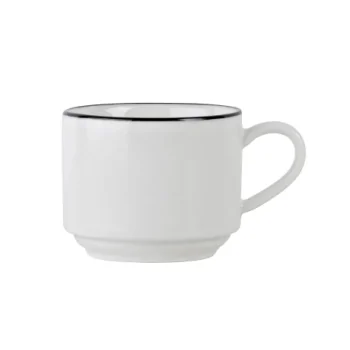 Mikasa 3oz Stk espresso Cup Bistro Pin Black Porcelain - Set of 36 pcs