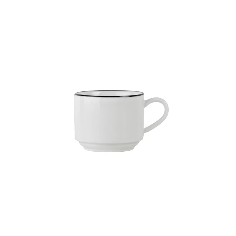 Mikasa 3oz Stk espresso Cup Bistro Pin Black Porcelain - Set of 36 pcs