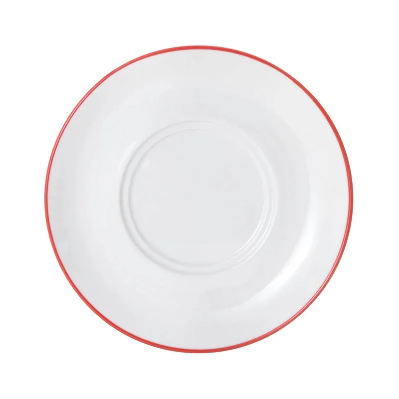 Mikasa Bistro Pinstripe Red Saucer – 6.29 Inch - Set of 6 Mikasa Bistro Pinstripe Red Saucer – 6.29 Inch - Set of 6