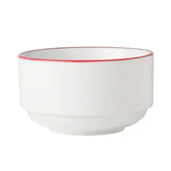 Mikasa Bistro Pinstripe Red Bouillon Cup 9.5 oz - Set of 36 pcs