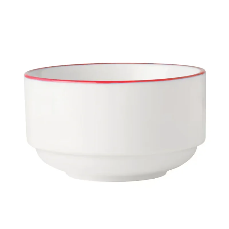 Mikasa Bistro Pinstripe Red Bouillon Cup – 9.5 oz - Set of 6 Mikasa Bistro Pinstripe Red Bouillon Cup – 9.5 oz - Set of 6