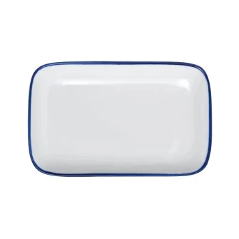 Mikasa 7 x 4In Rectangle Platter Bistro Blu Pin Porcelain - Set of 24 pcs