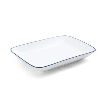 Mikasa Bistro Pinstripe Blue Rectangular Platter – 12 x 8 Inch - Set of 2