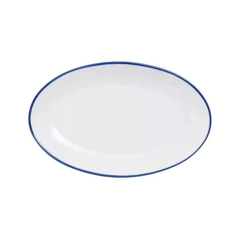 Mikasa Bistro Pinstripe Blue Oval Platter – 9 x 6 Inch - Set of 4 Mikasa Bistro Pinstripe Blue Oval Platter – 9 x 6 Inch - Set of 4