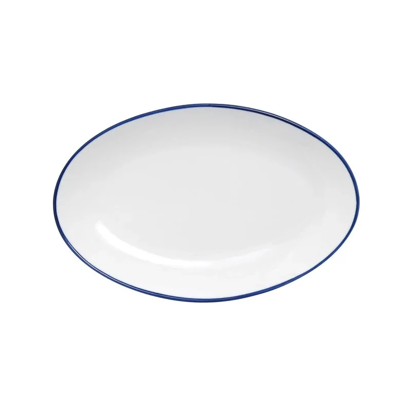 Mikasa Bistro Pinstripe Blue Oval Platter – 11 x 7 Inch - Set of 4 Mikasa Bistro Pinstripe Blue Oval Platter – 11 x 7 Inch - Set of 4