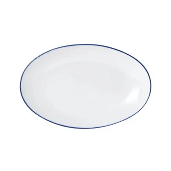 Mikasa Bistro Pinstripe Blue Oval Platter 13 x 8 Inch - Set of 12 pcs