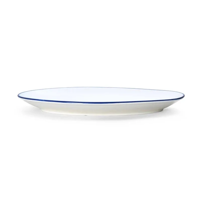 Mikasa Bistro Pinstripe Blue Oval Platter – 13 x 8 Inch - Set of 4 Mikasa Bistro Pinstripe Blue Oval Platter – 13 x 8 Inch - Set of 4