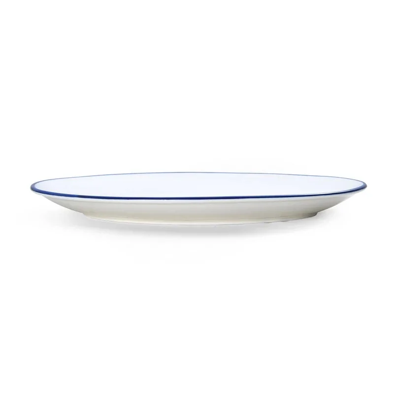 Mikasa Bistro Pinstripe Blue Oval Platter – 16 x 11 Inch - Set of 2