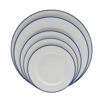 Mikasa Bistro Pinstripe Blue Plate 12 Inch - Set of 12 pcs