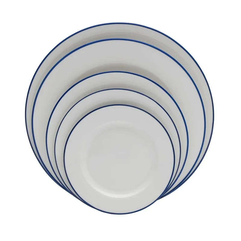 Mikasa Bistro Pinstripe Blue Plate – 12 Inch - Set of 4 Mikasa Bistro Pinstripe Blue Plate – 12 Inch - Set of 4