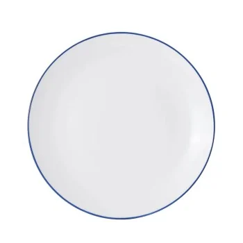 Mikasa Bistro Pinstripe Blue Coupe Plate 12 Inch - Set of 12 pcs