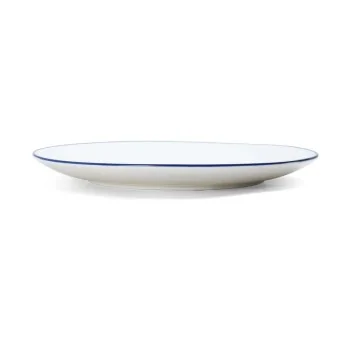 Mikasa Bistro Pinstripe Blue Coupe Plate – 12 Inch - Set of 4