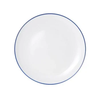 Mikasa Bistro Pinstripe Blue Coupe Plate 10 Inch - Set of 12 pcs
