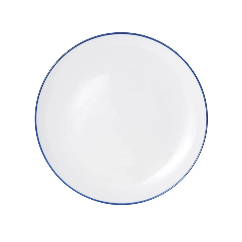 Mikasa Bistro Pinstripe Blue Coupe Plate – 10 Inch - Set of 4