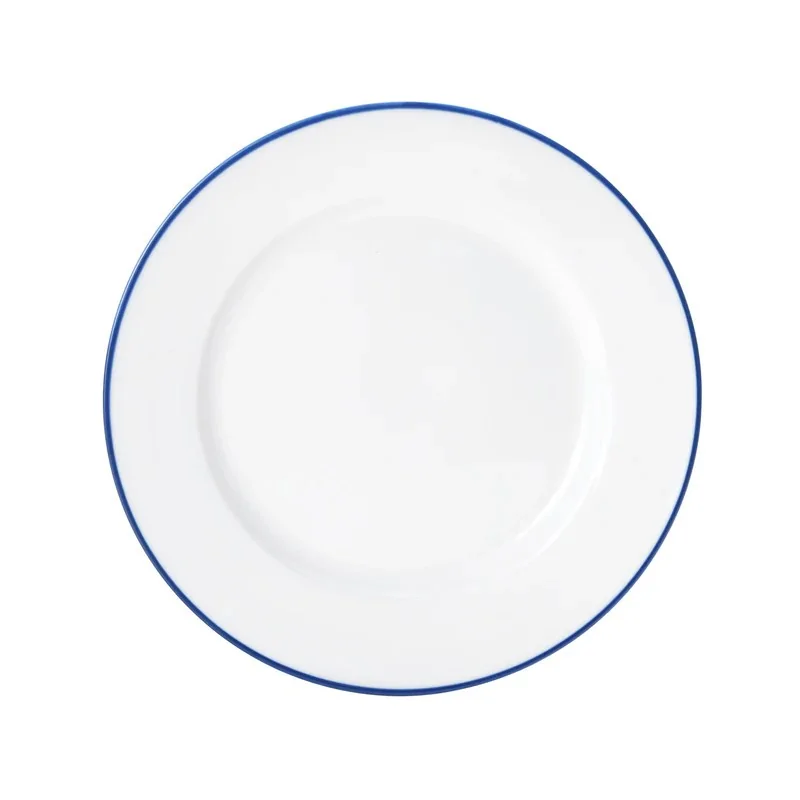 Mikasa Bistro Pinstripe Blue Wide Rim Plate 8 Inch - Set of 36 pcs