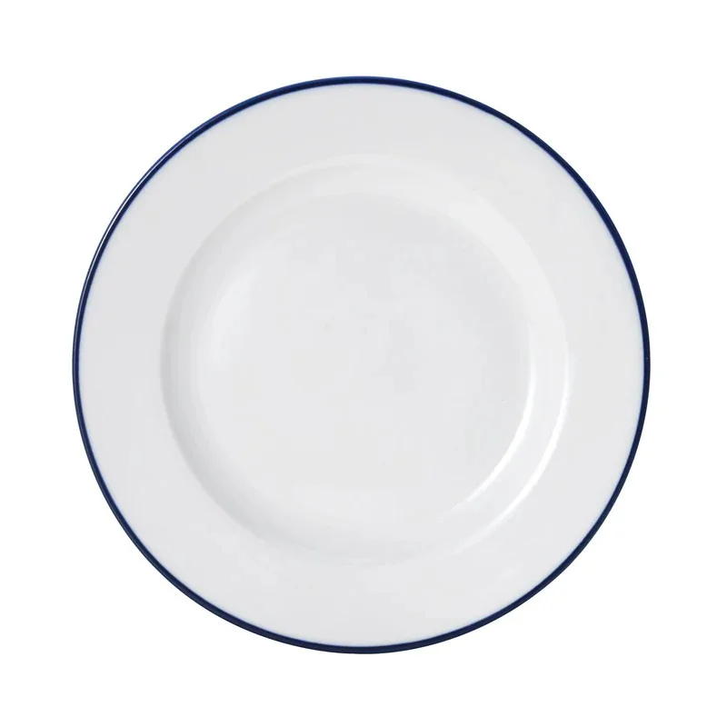 Mikasa Bistro Pinstripe Blue Wide Rim Plate – 7 Inch - Set of 6