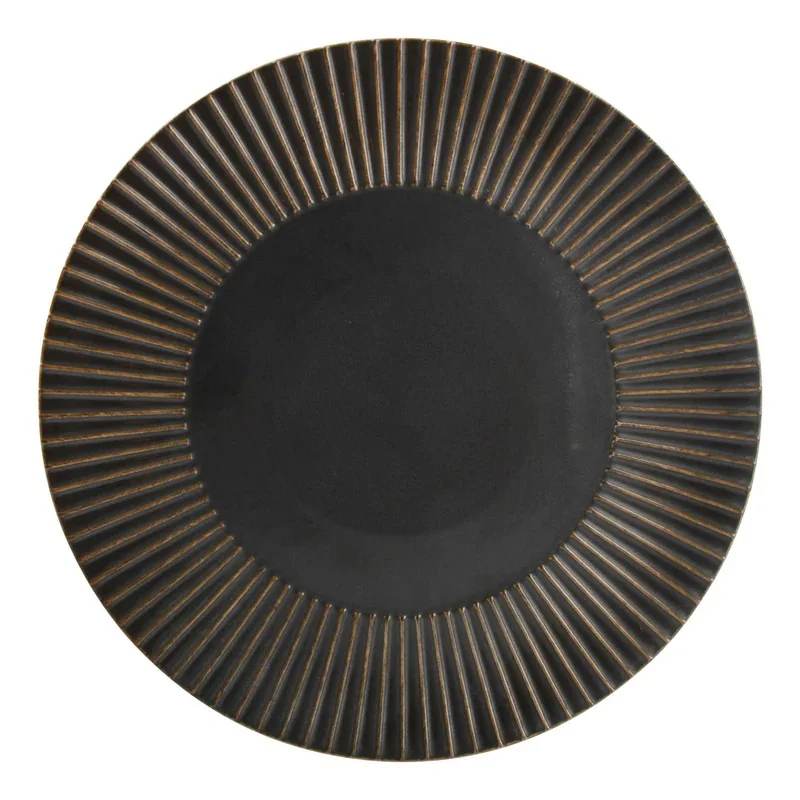 Stripe Silver Brass Coupe Plate – 10.8 Inch - set of 12