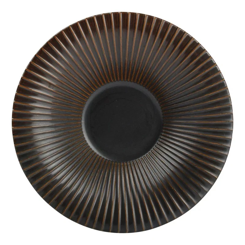 Stripe Silver Brass Deep Plate – 10.2 Inch - set of 12