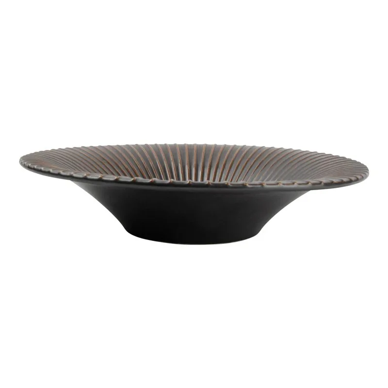 Stripe Silver Brass Deep Plate – 10.2 Inch - set of 12