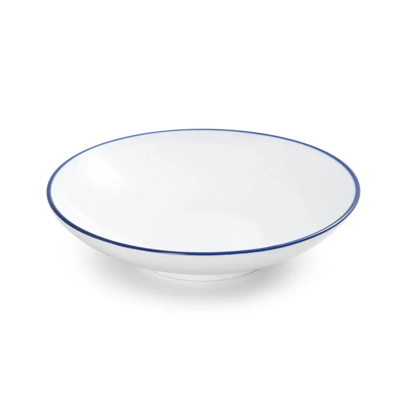 Mikasa Bistro Pinstripe Blue Deep Plate – 9.5 Inch / 34 oz - Set of 4