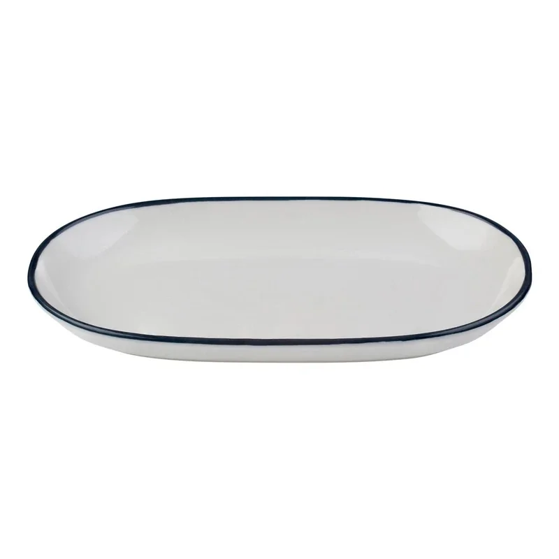 ID Fine Modest Navy Coupe Oval Platter 11 x 7 Inch - Set of 6 pcs