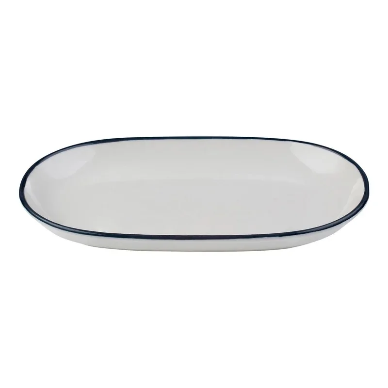 ID Fine Modest Navy Coupe Oval Platter 13 x 8 Inch - Set of 6 pcs ID Fine Modest Navy Coupe Oval Platter 13 x 8 Inch - Set of 6 pcs