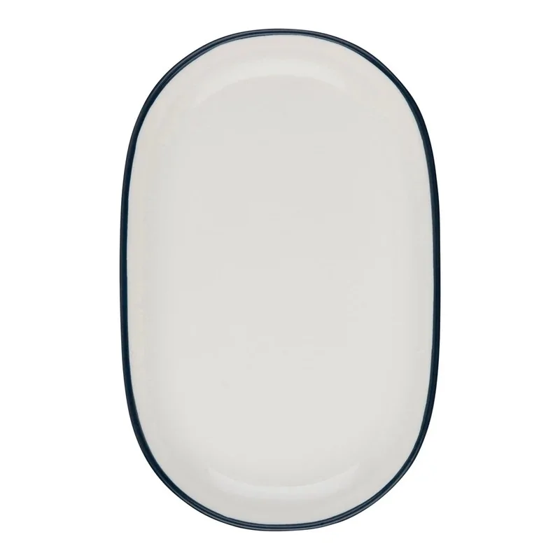 ID Fine Modest Navy Coupe Oval Platter – 14 x 9 Inch - Set of 6