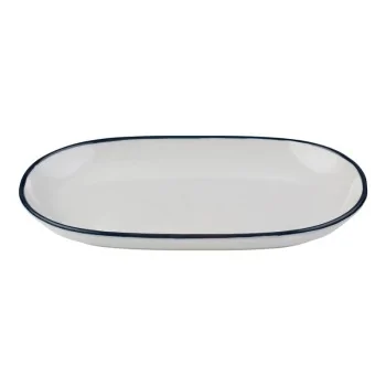 ID Fine Modest Navy Coupe Oval Platter – 14 x 9 Inch - Set of 6