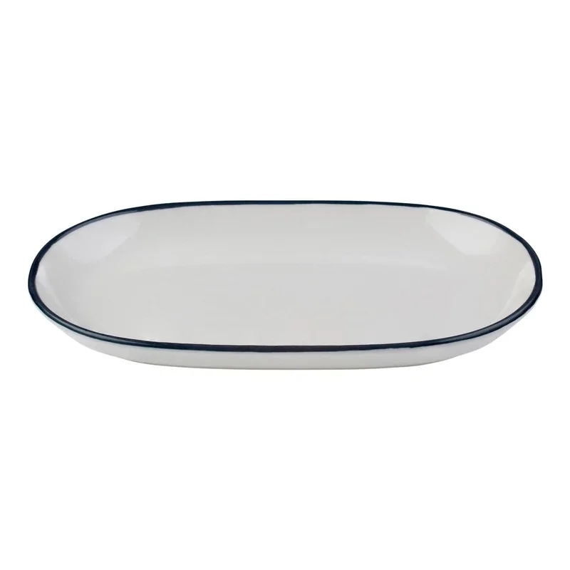 ID Fine Modest Navy Coupe Oval Platter – 14 x 9 Inch - Set of 6