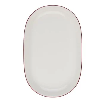 ID Fine Modest Maroon Oval Platter – 14 x 9 Inch - Set of 6
