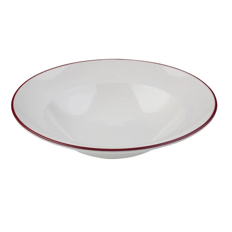 ID Fine Modest Maroon Deep Plate – 9.84 Inch, 14 oz - Set of 12