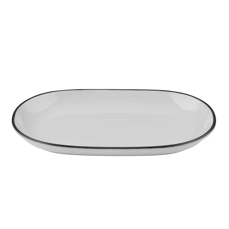 ID Fine Modest Black Oval Platter – 13 x 8 Inch - Set of 6 ID Fine Modest Black Oval Platter – 13 x 8 Inch - Set of 6