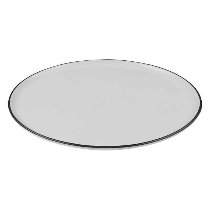 ID Fine Modest Black Pizza Plate – 12.2 Inch - Set of 6 ID Fine Modest Black Pizza Plate – 12.2 Inch - Set of 6