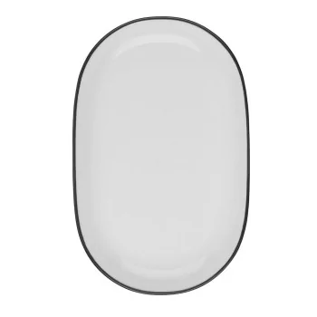 ID Fine Modest Black Oval Platter 11 x 7 Inch - Set of 6 pcs