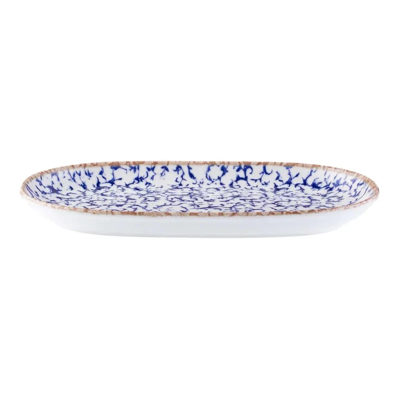 ID Fine Venecia Blue Fine China Oval Platter – 5.6 x 3.6 Inch - Set of 18