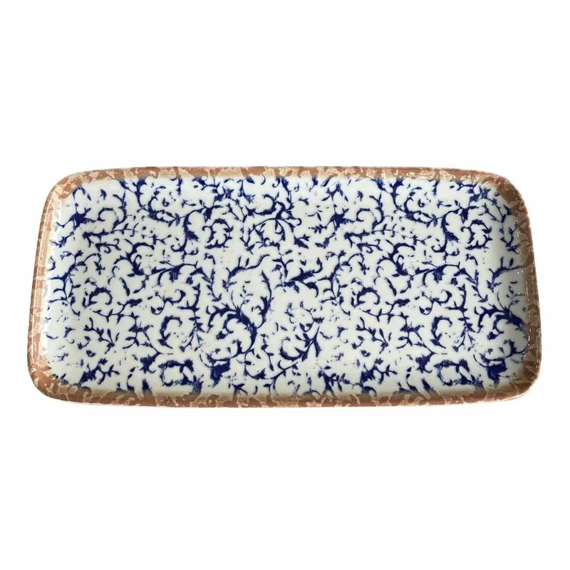 ID Fine Venecia Blue Fine China Rectangular Platter 13.5 x 6.4 Inch - Set of 6 pcs ID Fine Venecia Blue Fine China Rectangular Platter 13.5 x 6.4 Inch - Set of 6 pcs