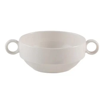 ID Fine Joker White Fine China Handled Bowl 4.8'' 12oz - Set of 12 pcs