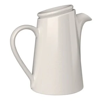 ID Fine Bevel White Vitreous China Coffee Jug – 6.6 Inch, 20oz - Set of 4