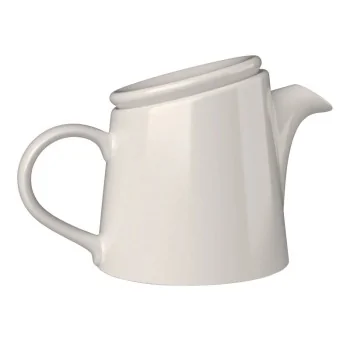 ID Fine Bevel White Vitreous China Tea Pot 5.2'' 27oz - Set of 4 pcs