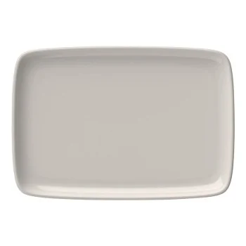 ID Fine Quadro White Fine China Rectangular Platter 13.2 x 9.1 Inch - Set of 6 pcs