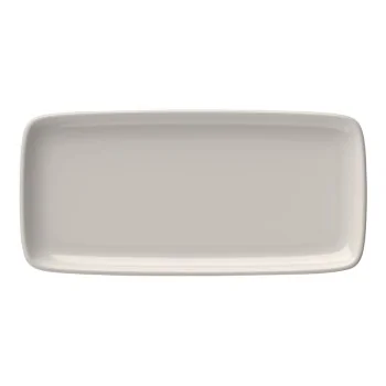 ID Fine Quadro White Fine China Rectangular Platter – 13.5 x 6.4 Inch - Set of 6