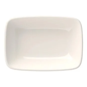 ID Fine Quadro White Fine China Rectangular Platter 4.7 x 3.3 Inch - Set of 12 pcs