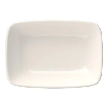 ID Fine Quadro White Fine China Rectangular Platter 4.25 x 2.8 Inch - Set of 24 pcs